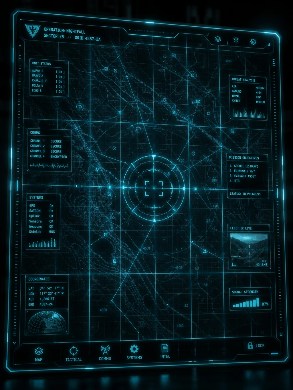Void Protocol tactical map visualization